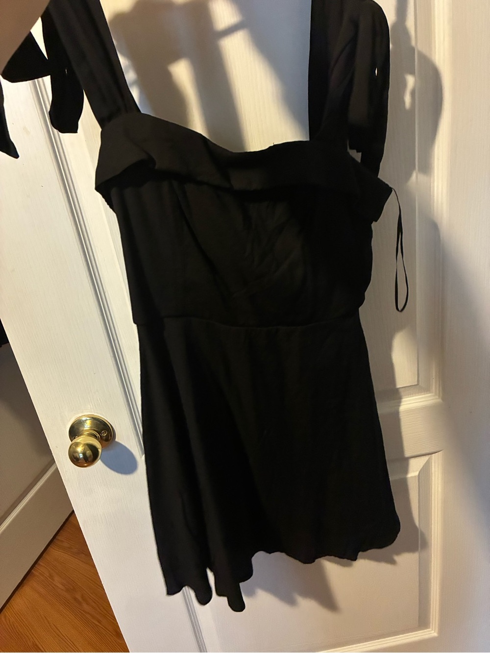 Black Tie-Shoulder Women's Dress